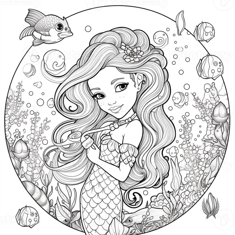 coloriages de sirène pour les enfants photo