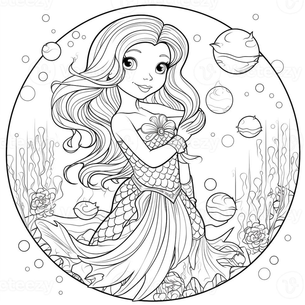 coloriages de sirène pour les enfants photo