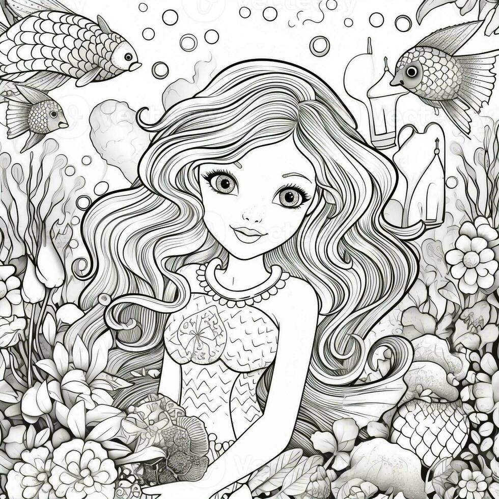 coloriages de sirène pour les enfants photo