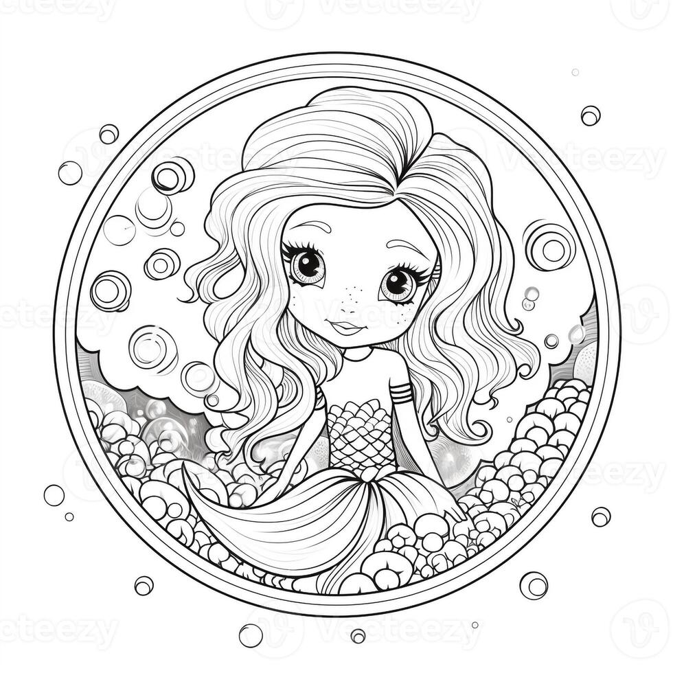 coloriages de sirène pour les enfants photo