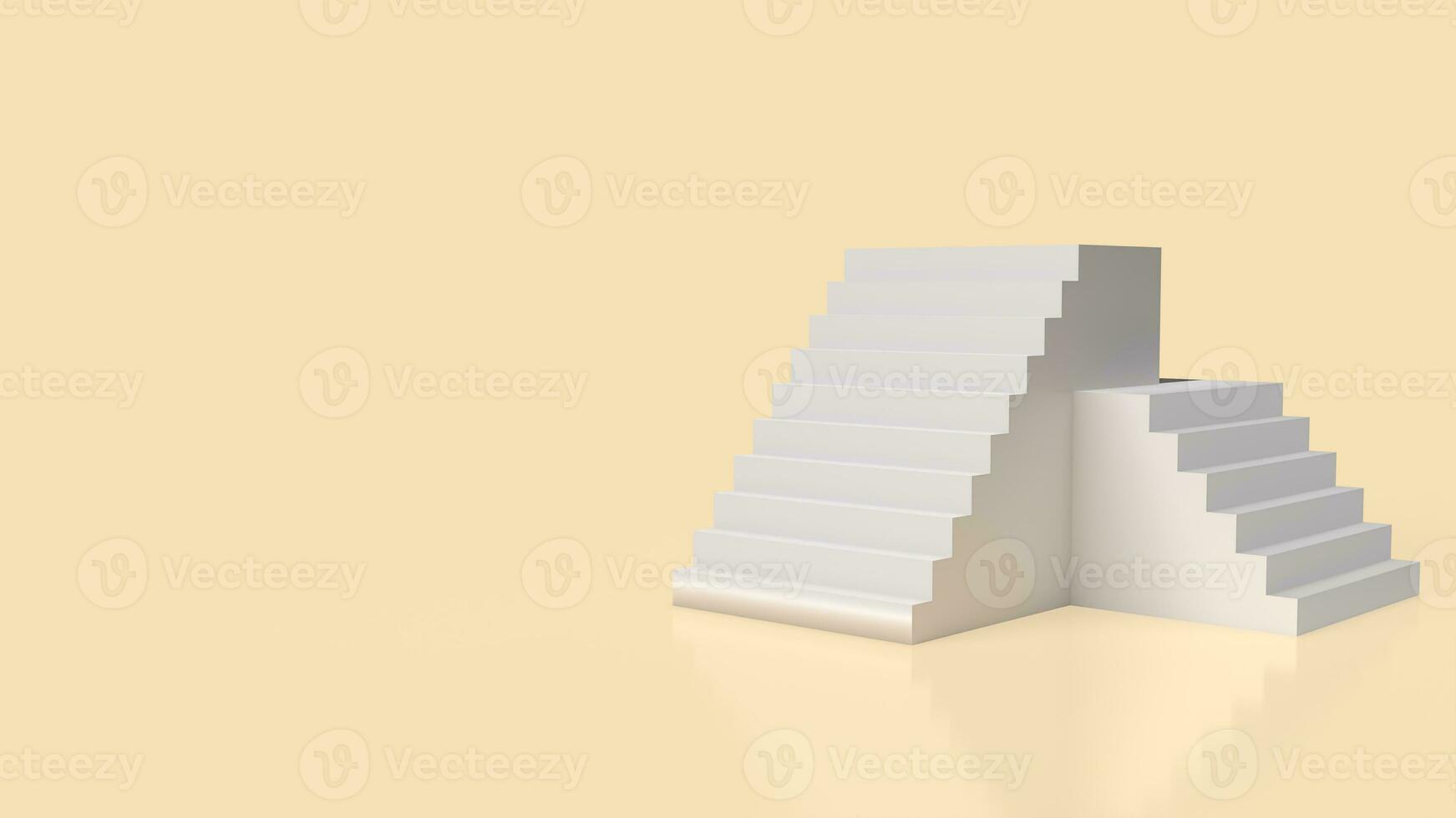 le blanc escaliers pour affaires ou Contexte concept 3d le rendu photo