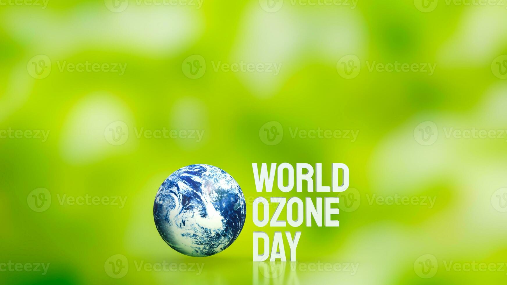 le planète et texte pour monde ozone journée 3d le rendu photo