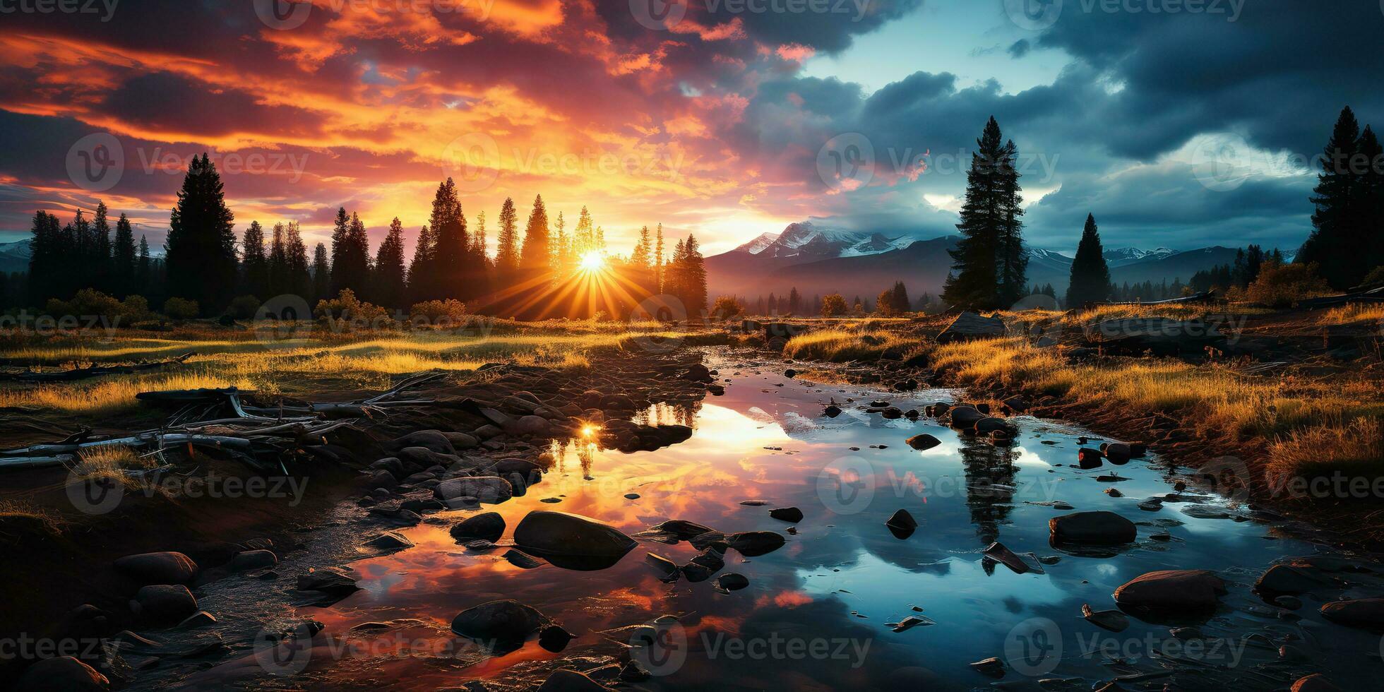 ai généré. ai génératif. désert canyon Montagne Roche colline la nature aventure paysage Voyage explorer Lac arbre vacances randonnée vibe le coucher du soleil. graphique art photo