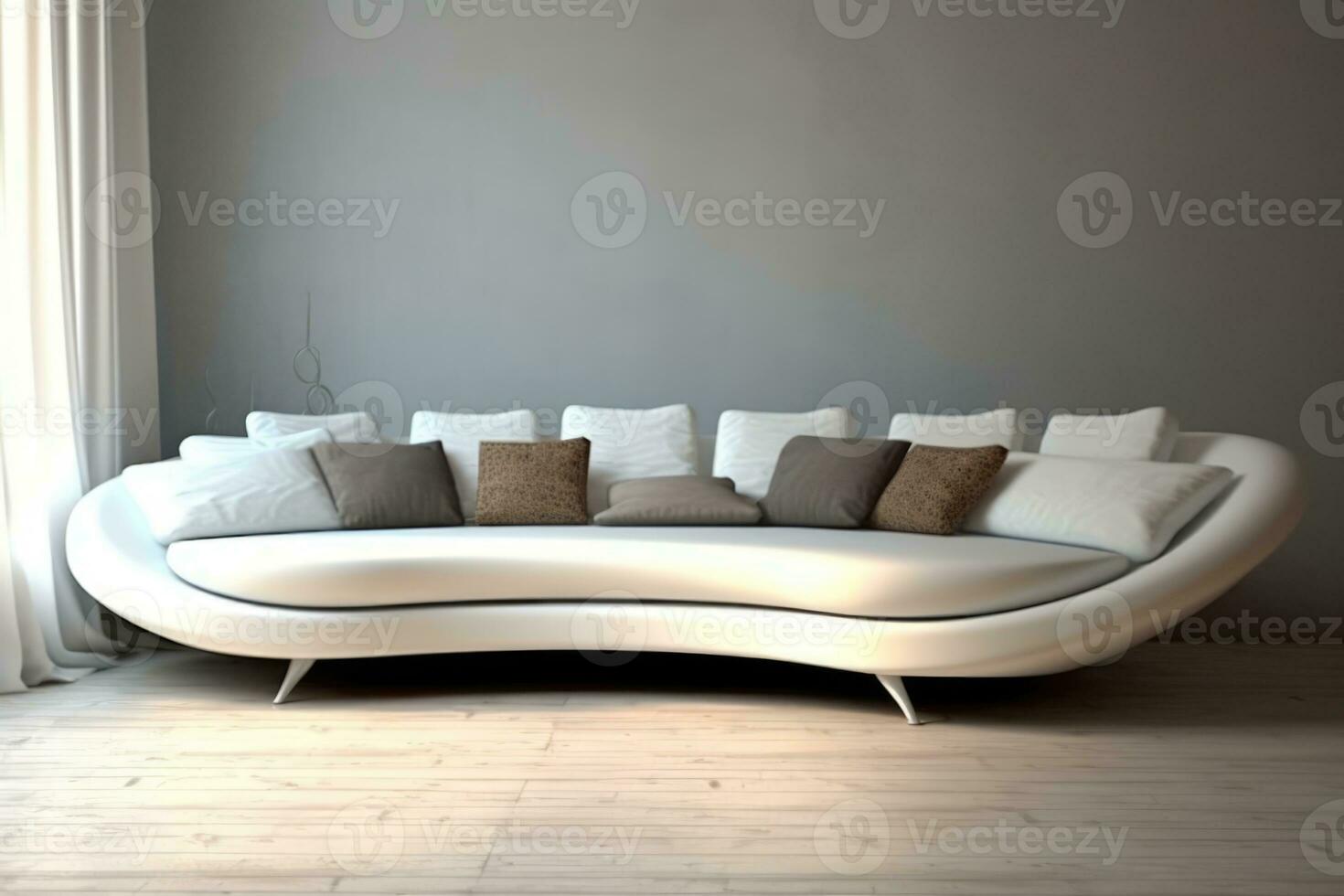 moderne blanc canapé - contemporain meubles pour une brillant vivant pièce photo