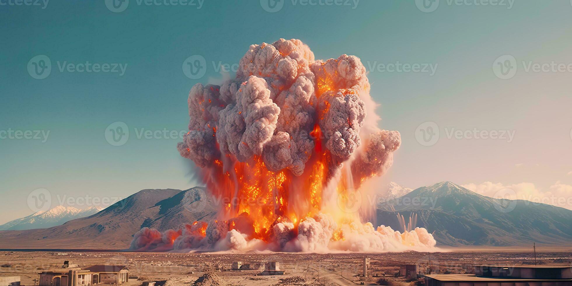 ai généré. ai génératif. photo illustration de atomique nucléaire boom