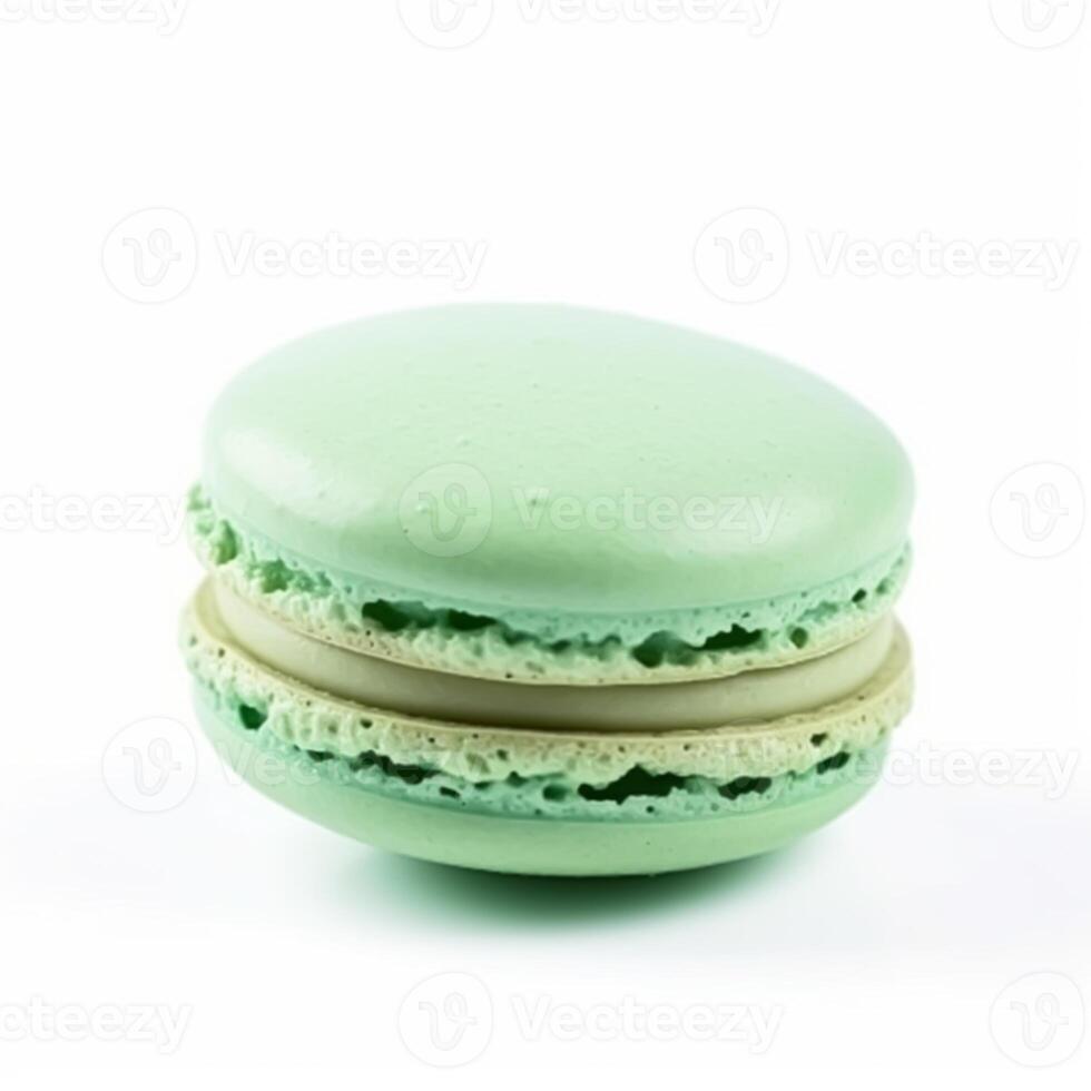 macaron macaron isolé sur blanc arrière-plan, crème pastel élégant café dessert, sucré nourriture et vacances gâteau pour luxe confiserie, génératif ai photo