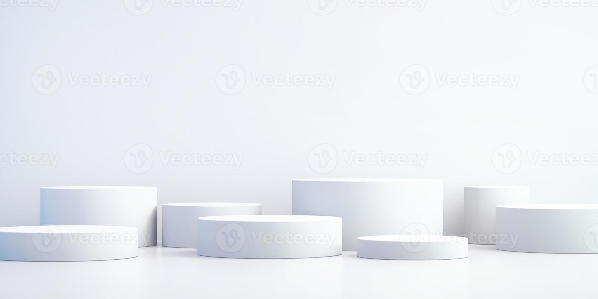 Fond 3d pour maquette de podium pour présentation de produit, fond blanc, rendu 3d photo