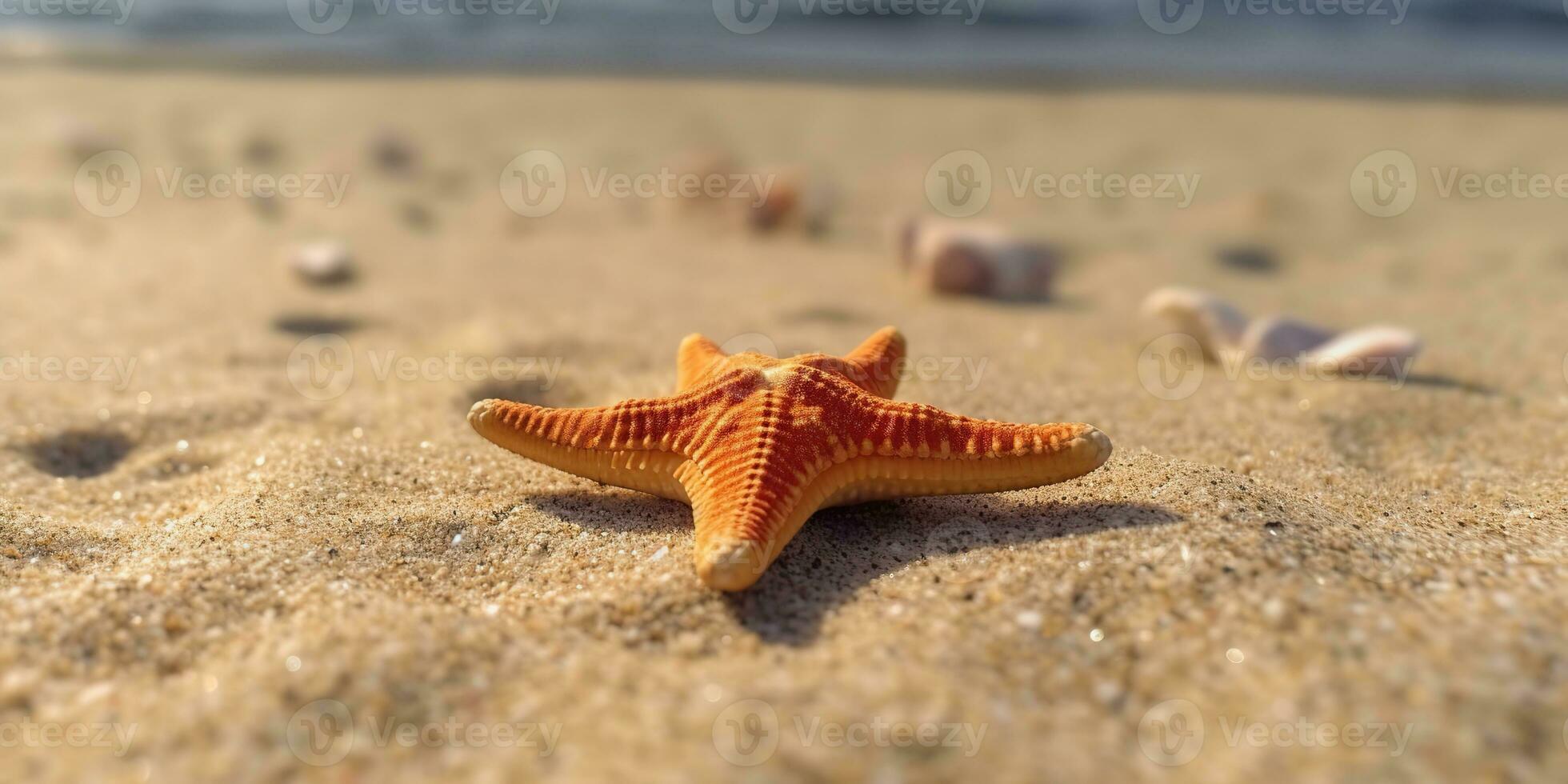 ai généré. ai génératif. mer marine nautique Marin étoile de mer plage île le sable océan vacances se détendre Soleil ambiance. graphique art photo