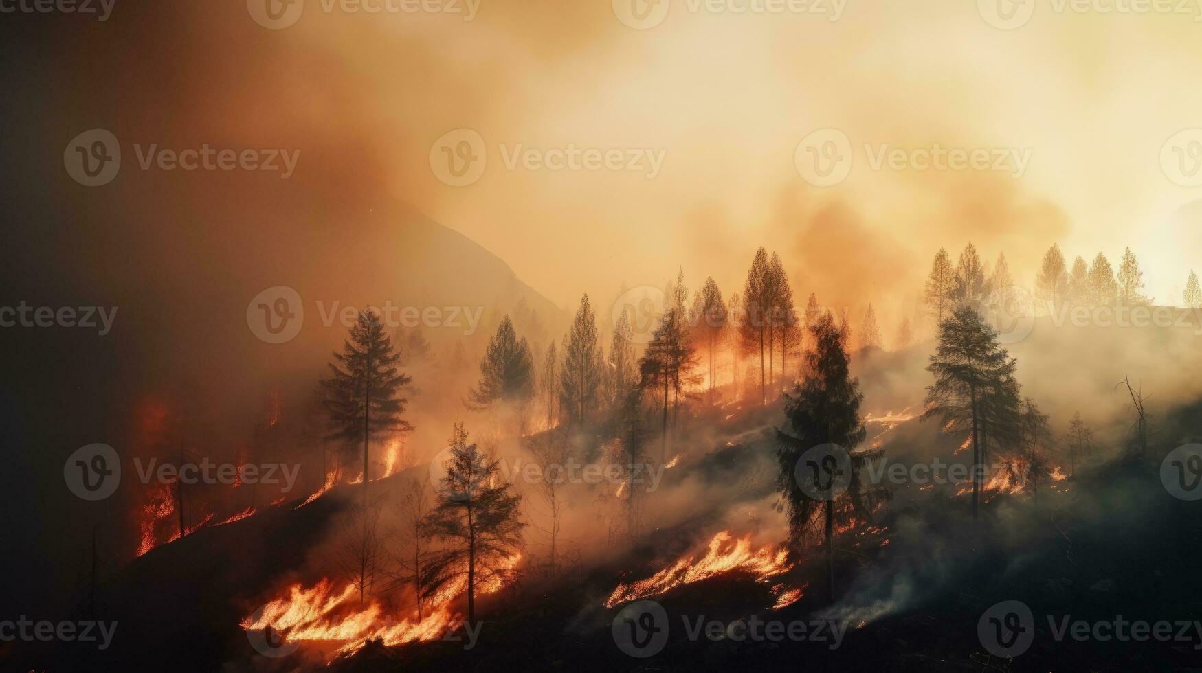 fond de feu de forêt photo