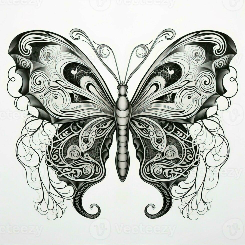 art nouveau papillon coloration pages photo