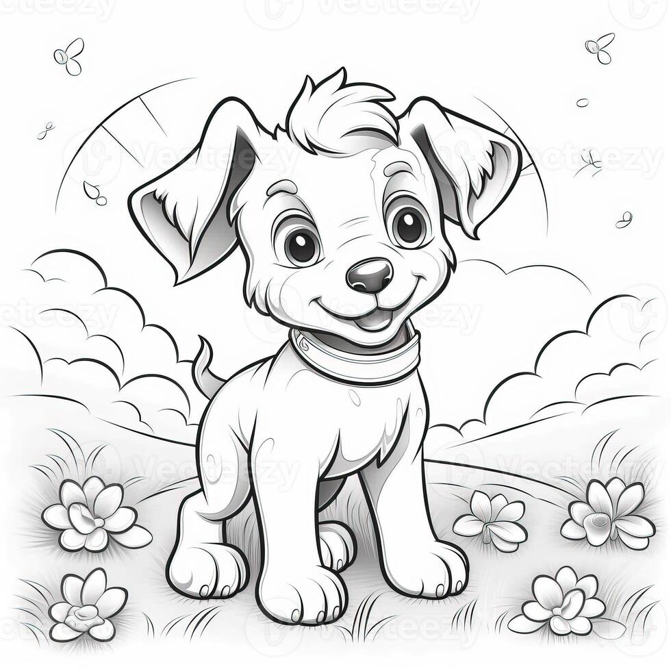 mignonne chien chiot coloration pages photo