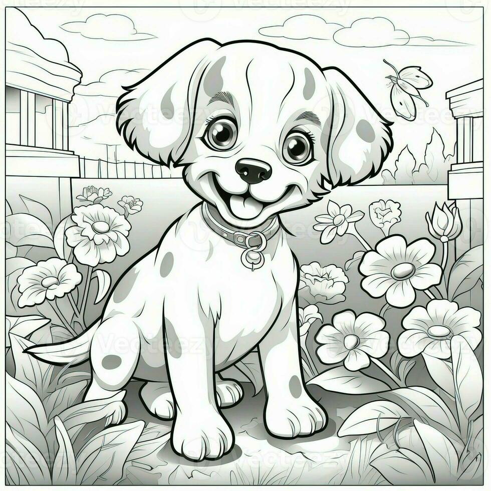 mignonne chien chiot coloration pages photo