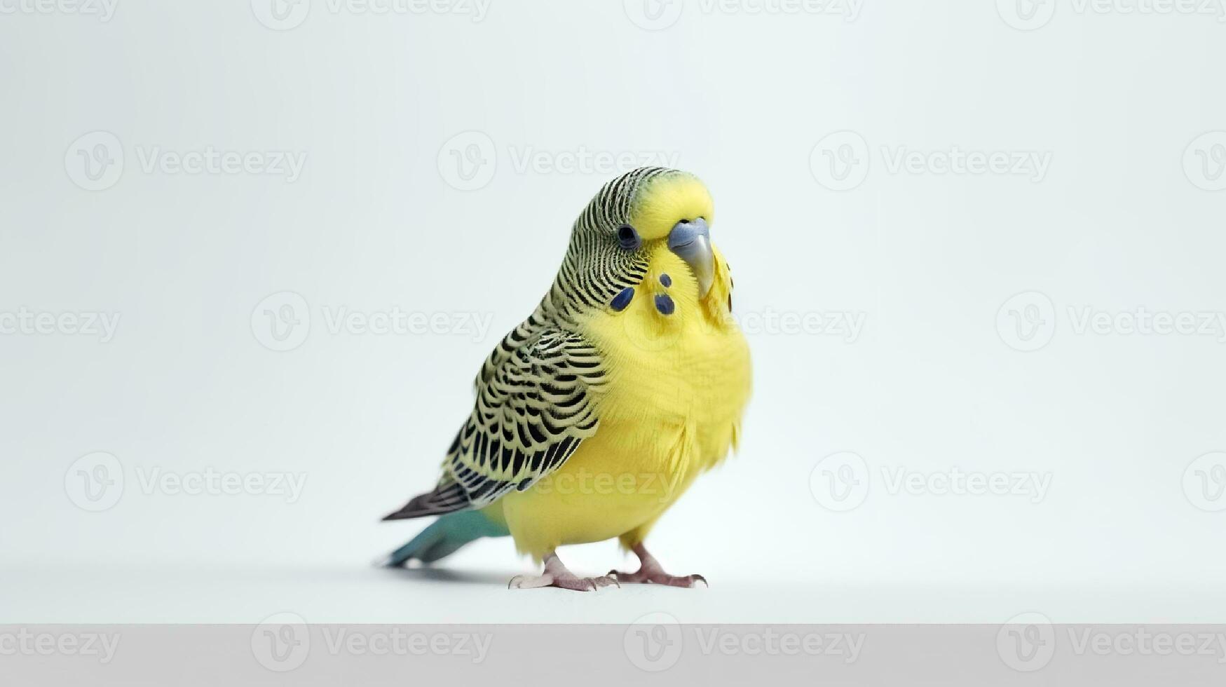 photo de une perruche oiseau sur blanc Contexte. génératif ai