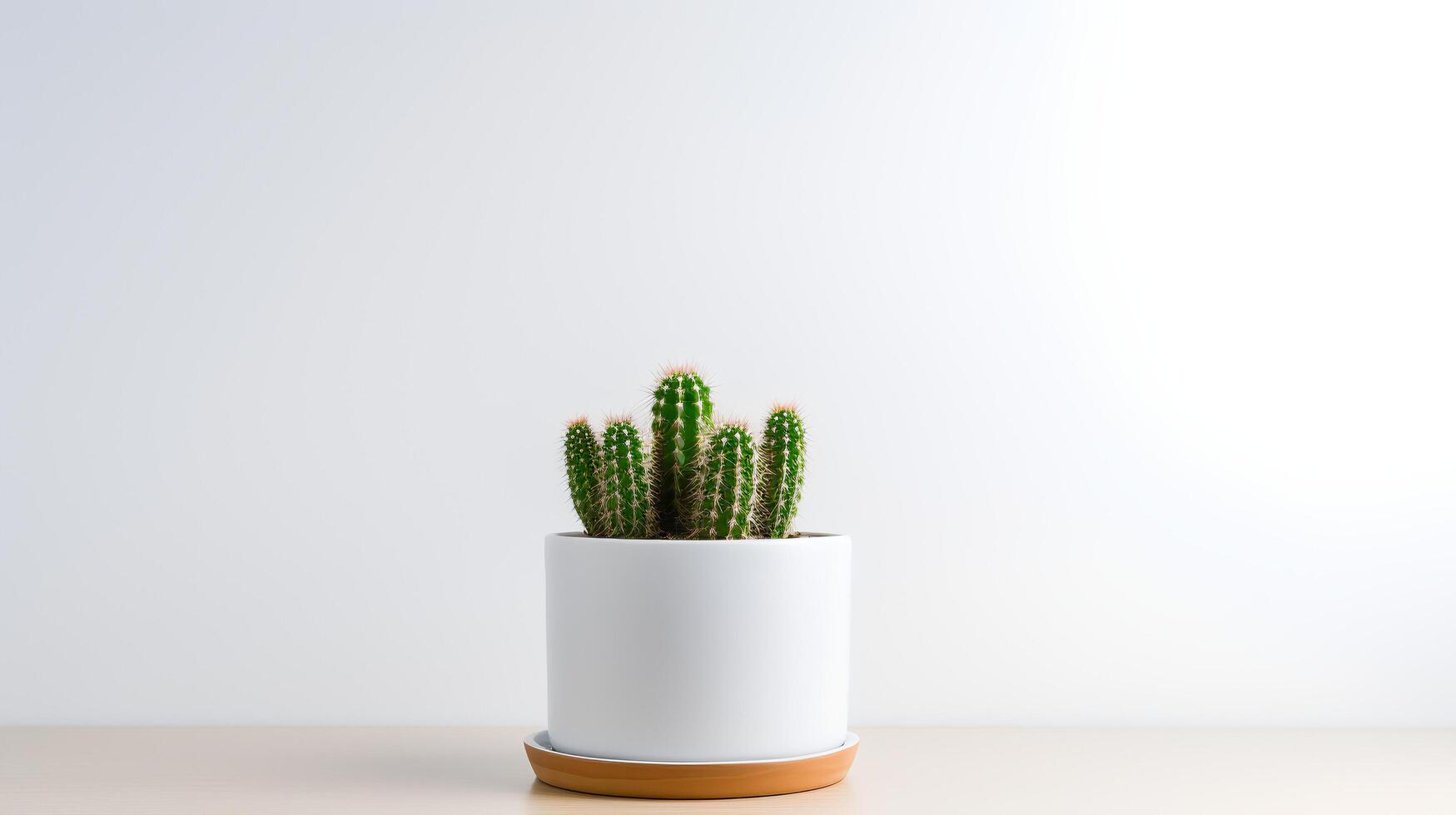 photo de cactus dans minimaliste pot comme plante d'appartement pour Accueil décoration isolé sur blanc Contexte. génératif ai