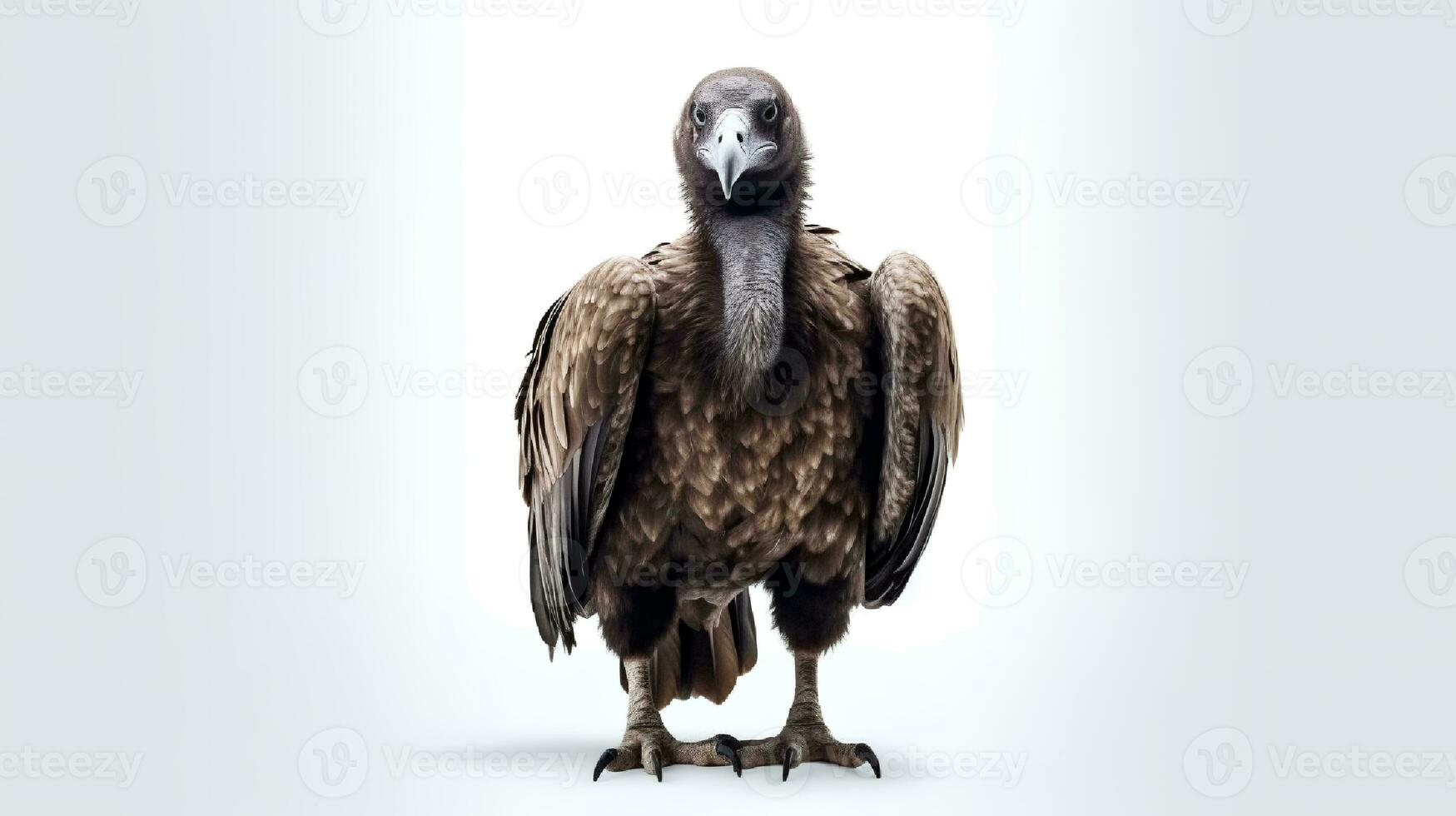 photo de une vautour sur blanc Contexte. génératif ai