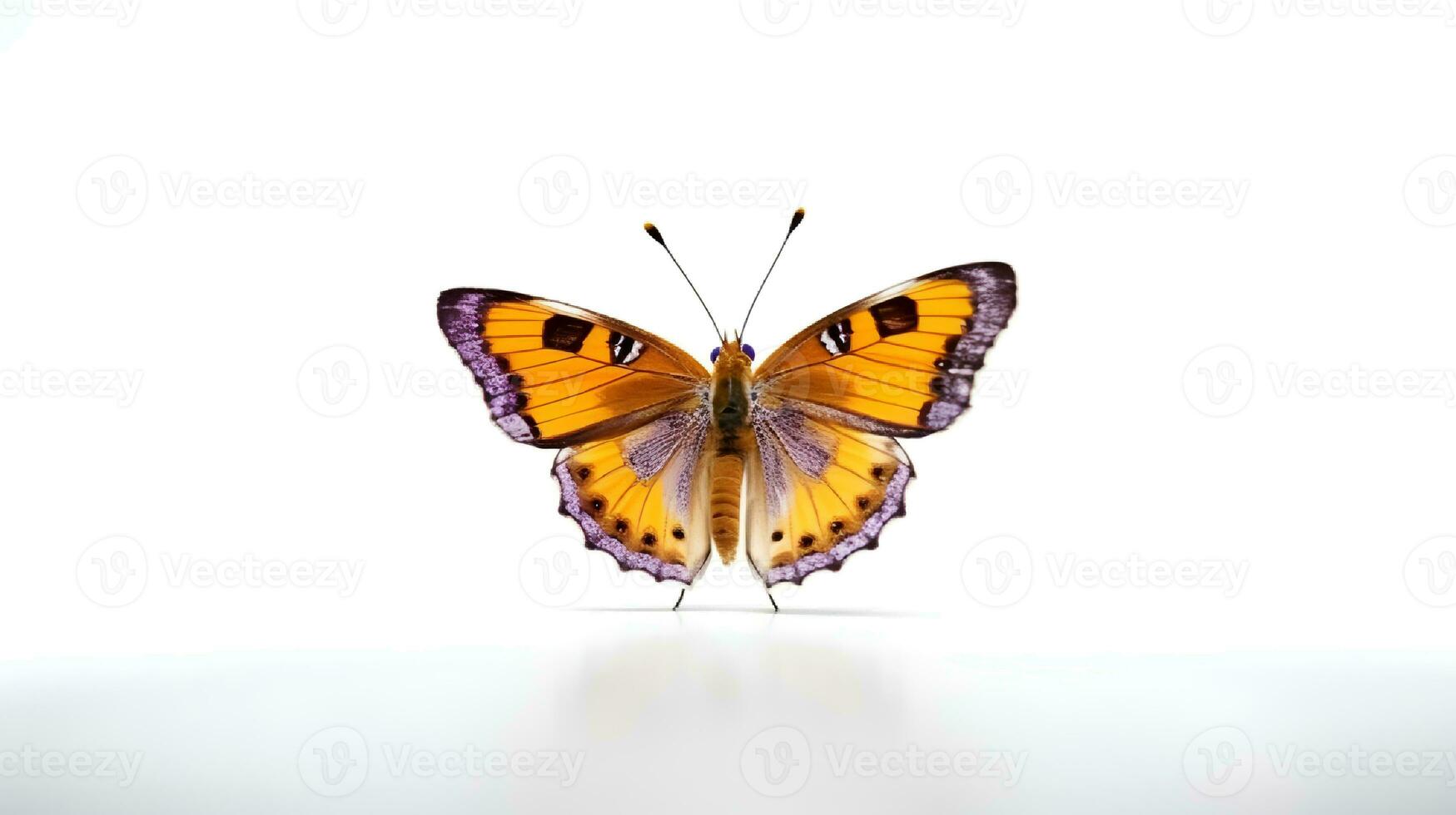 photo de une papillon sur blanc Contexte. génératif ai