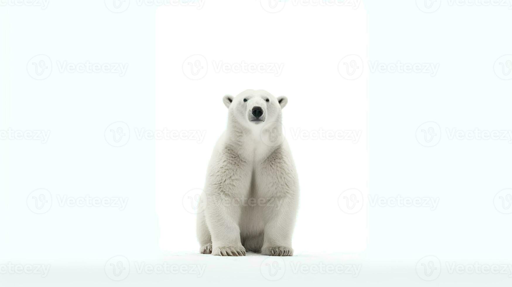 photo de une noisette le polaire ours sur blanc Contexte. génératif ai