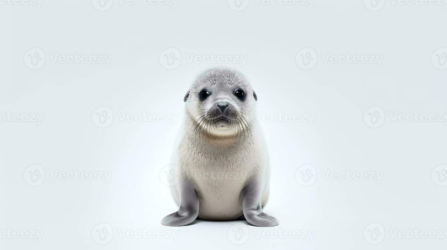 photo de une Lion de mer sur blanc Contexte. génératif ai