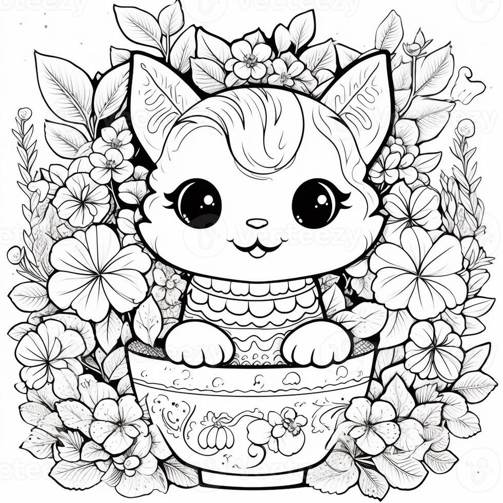 coloriage kawaii photo