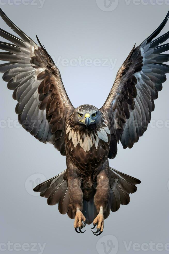 photo de martial Aigle sur bleu Contexte. génératif ai