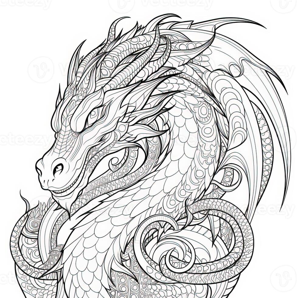 dragon coloration pages pour adultes photo