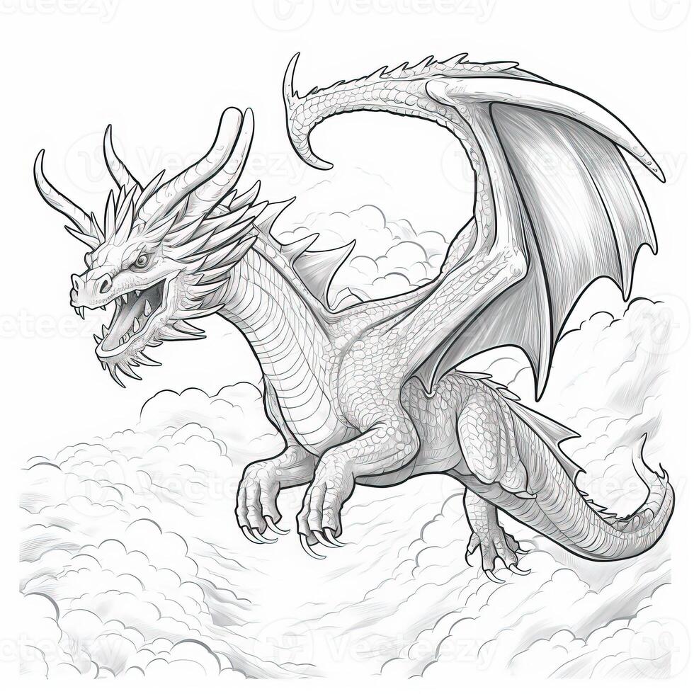 dragon coloration pages pour adultes photo