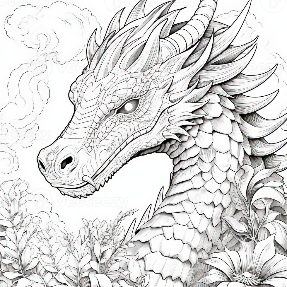 dragon coloration pages pour adultes photo