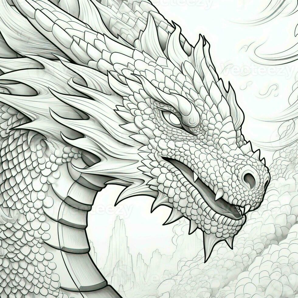 dragon coloration pages pour adultes photo