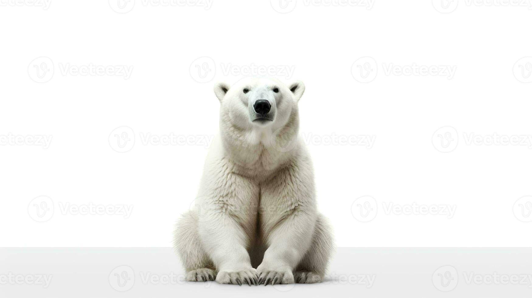 photo de une noisette le polaire ours sur blanc Contexte. génératif ai