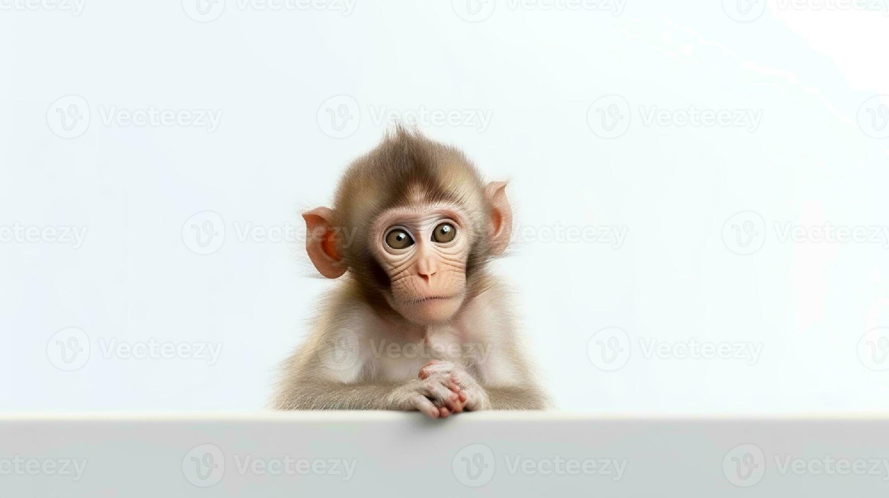 photo de une singe sur blanc Contexte