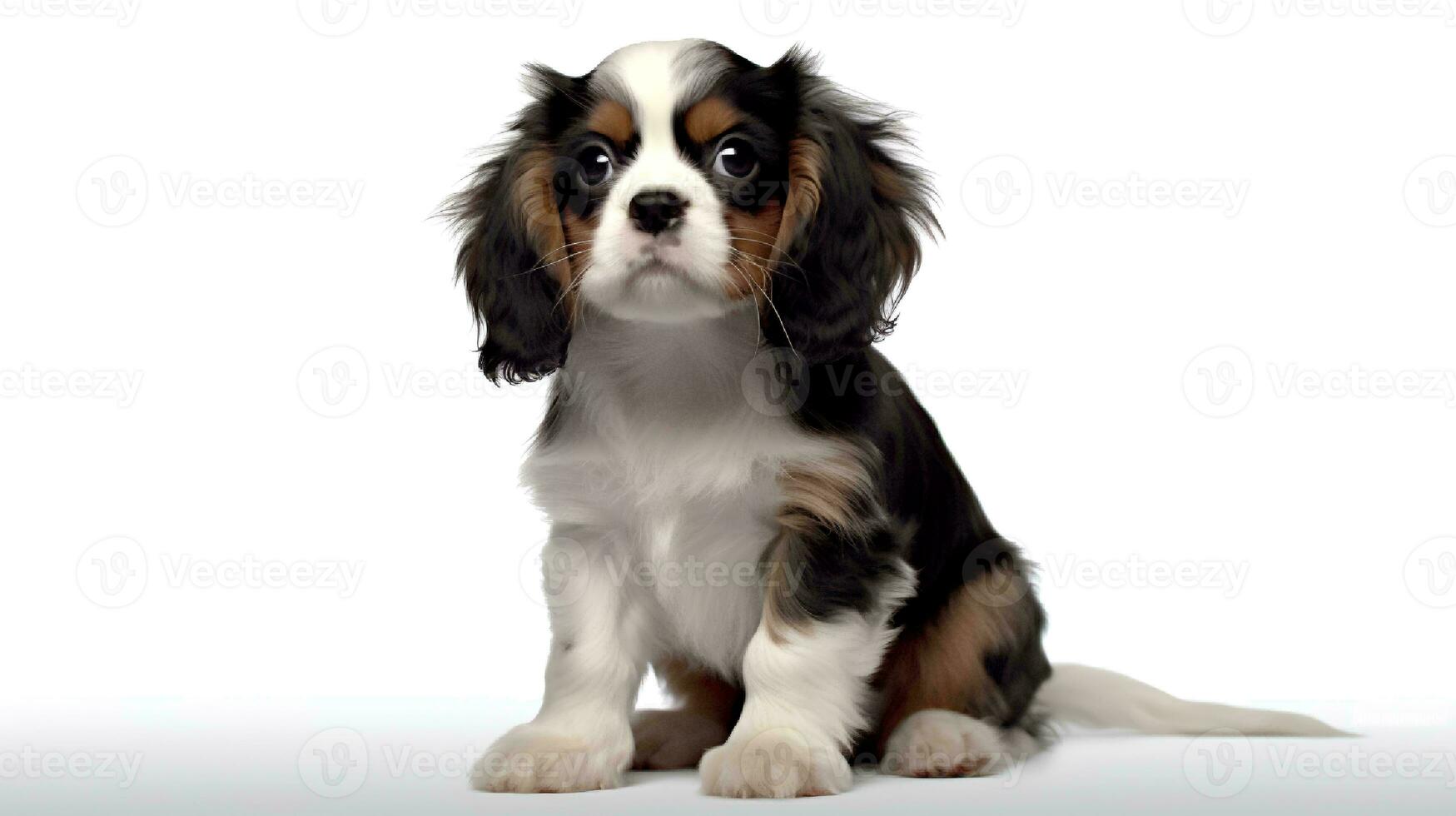 photo de une cavalier sur blanc Contexte. génératif ai