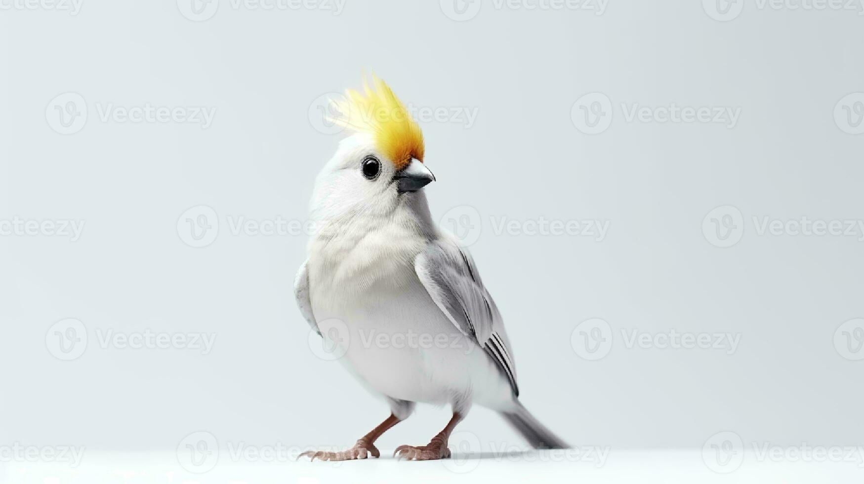 photo de une calopsitte oiseau sur blanc Contexte. génératif ai