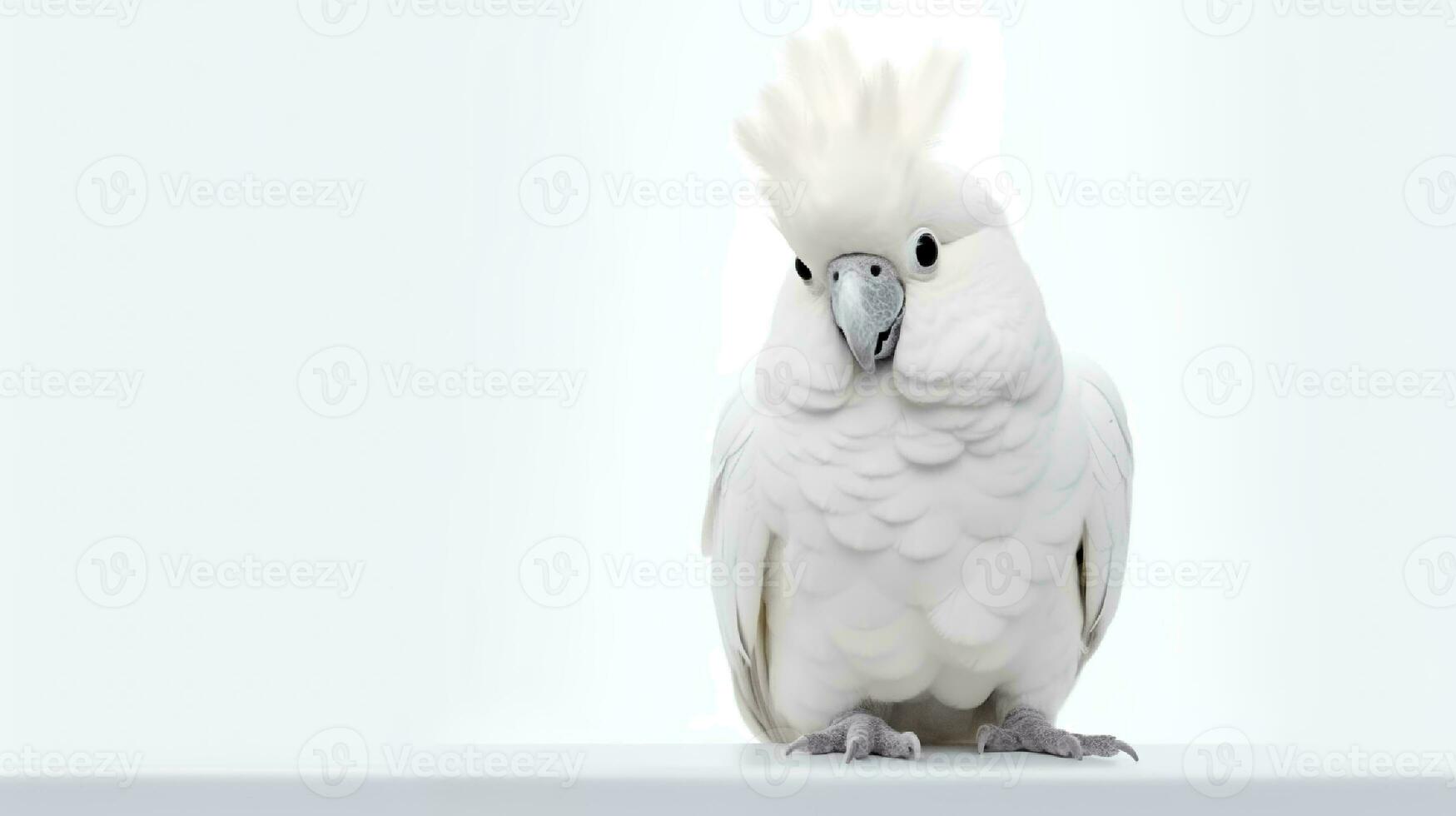 photo de une calopsitte oiseau sur blanc Contexte. génératif ai