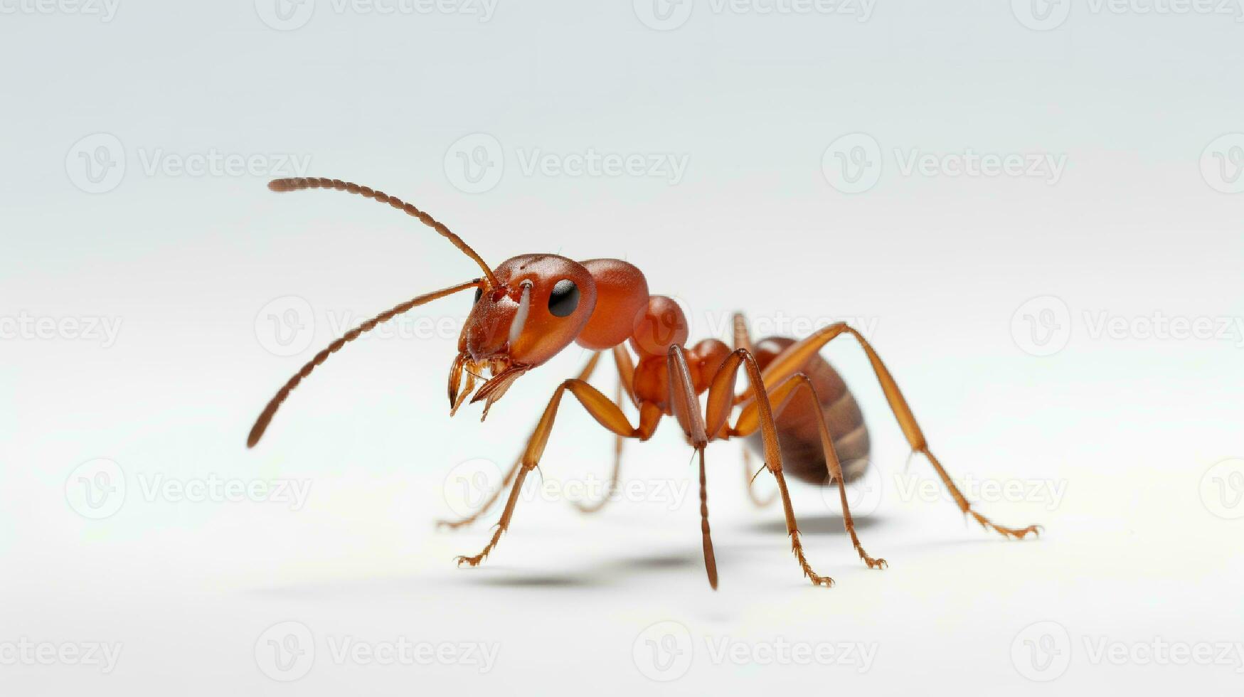 photo de une tisserand fourmi sur blanc Contexte. génératif ai