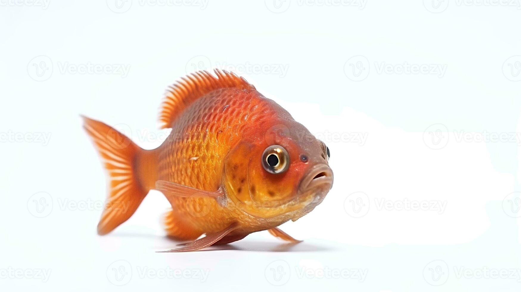 photo de une poisson sur blanc Contexte. génératif ai
