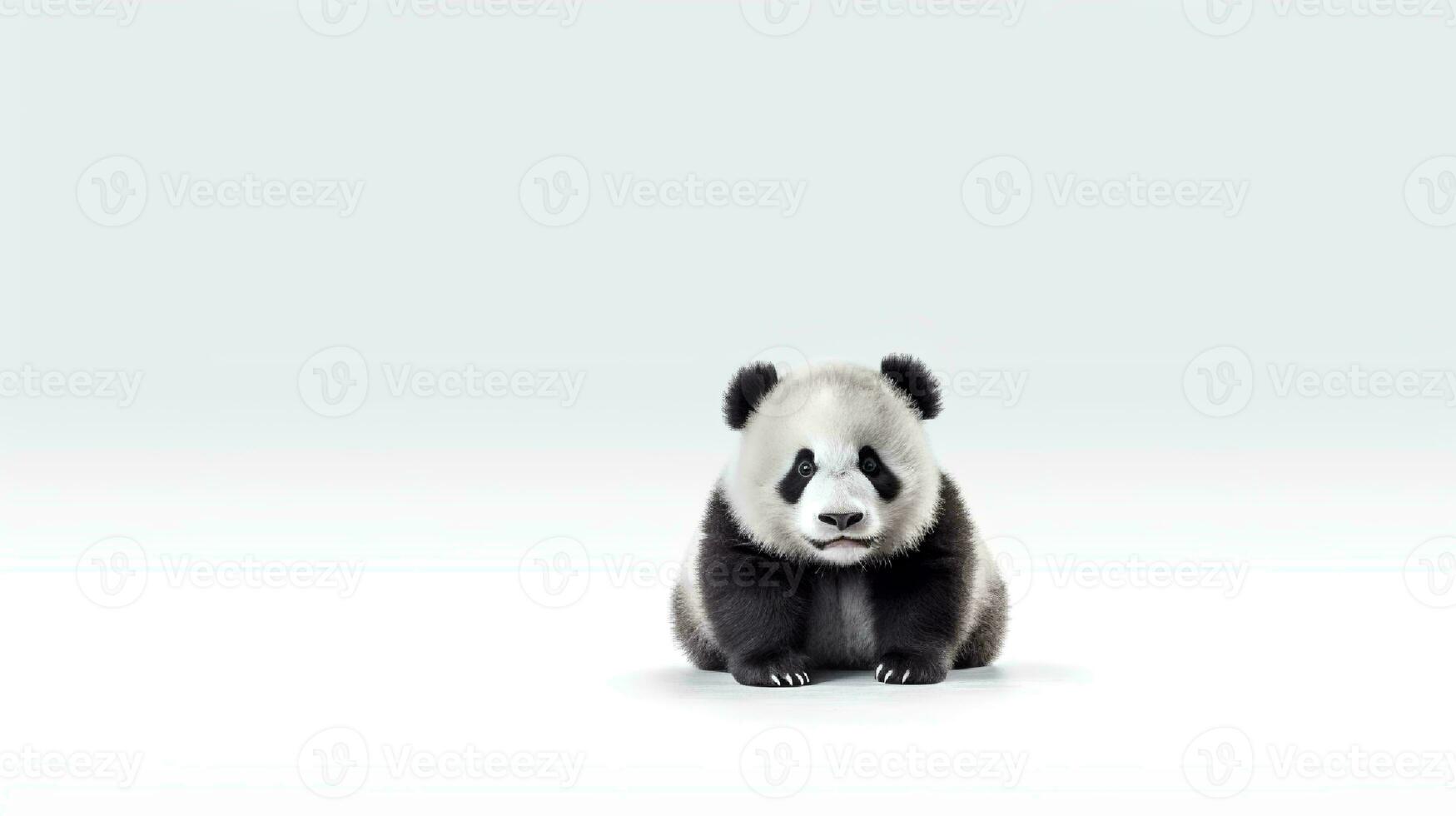 photo de une Panda sur blanc Contexte