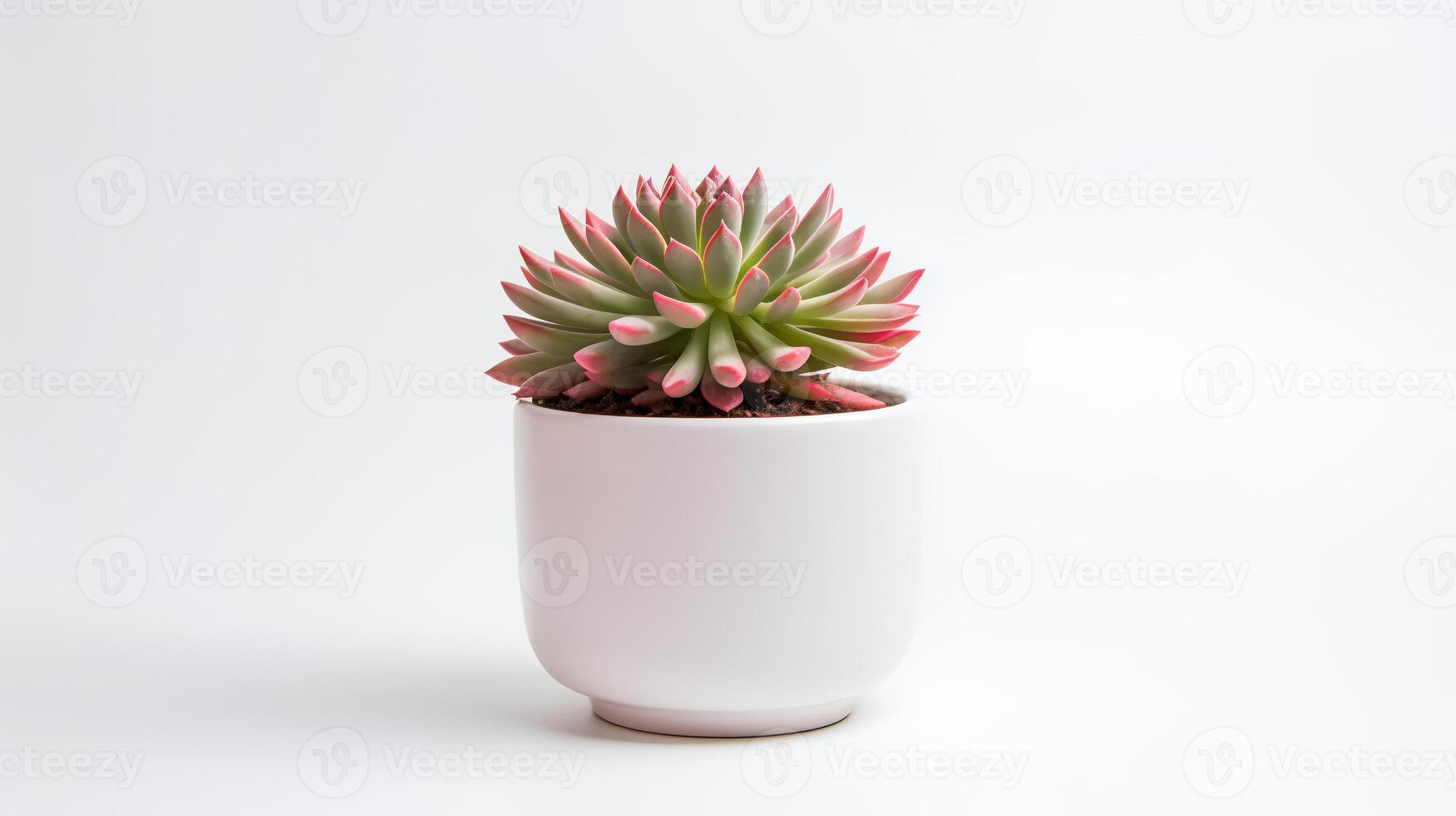 photo de sempervivum dans minimaliste pot comme plante d'appartement pour Accueil décoration isolé sur blanc Contexte. génératif ai