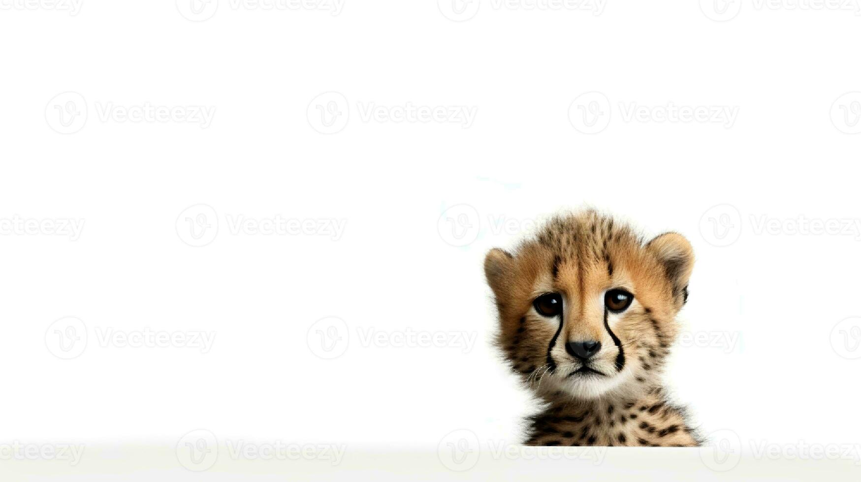 photo de une guépard sur blanc Contexte. génératif ai