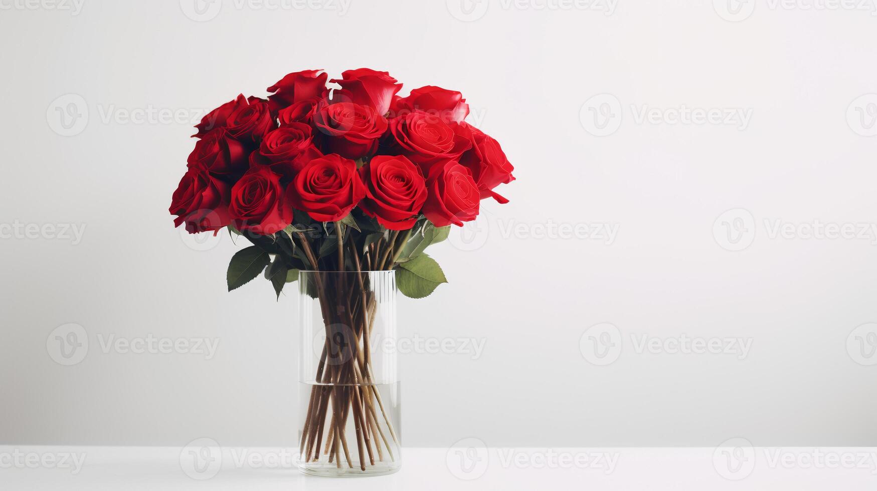 photo de Rose fleurs dans minimaliste vase comme plante d'appartement pour Accueil décoration. génératif ai