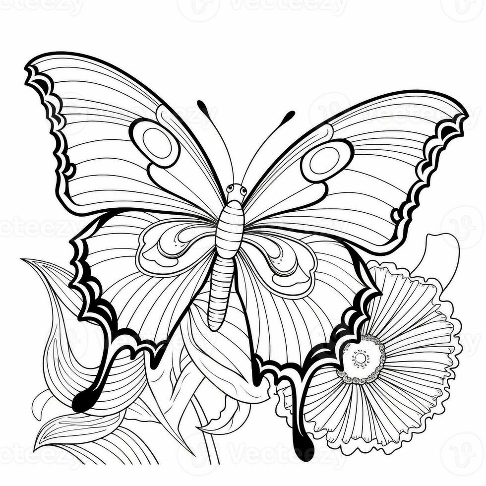 floral papillon coloration pages photo