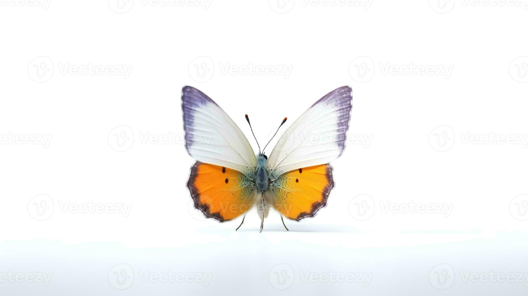 photo de une papillon sur blanc Contexte. génératif ai