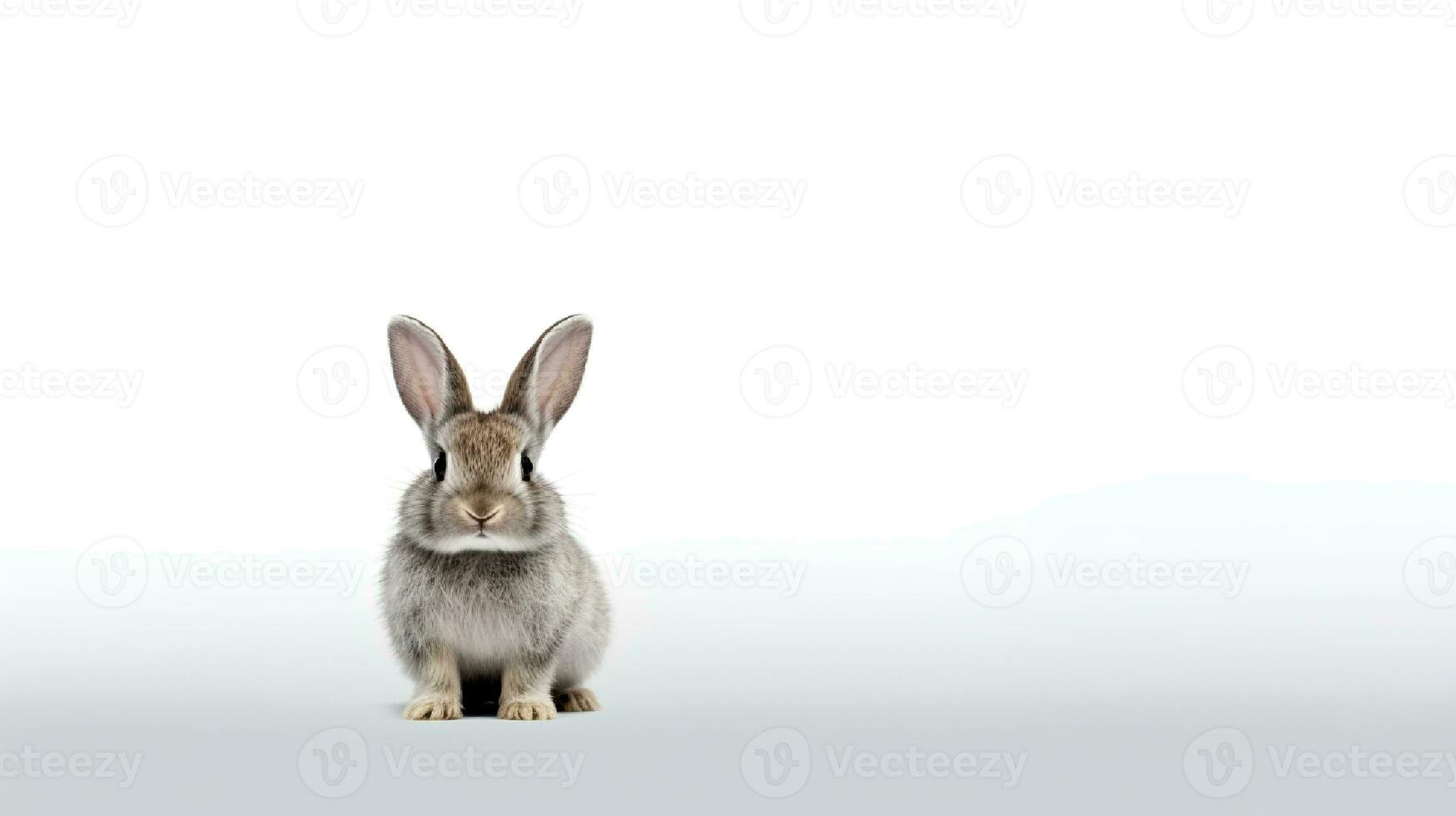 photo de une lapin sur blanc Contexte. génératif ai