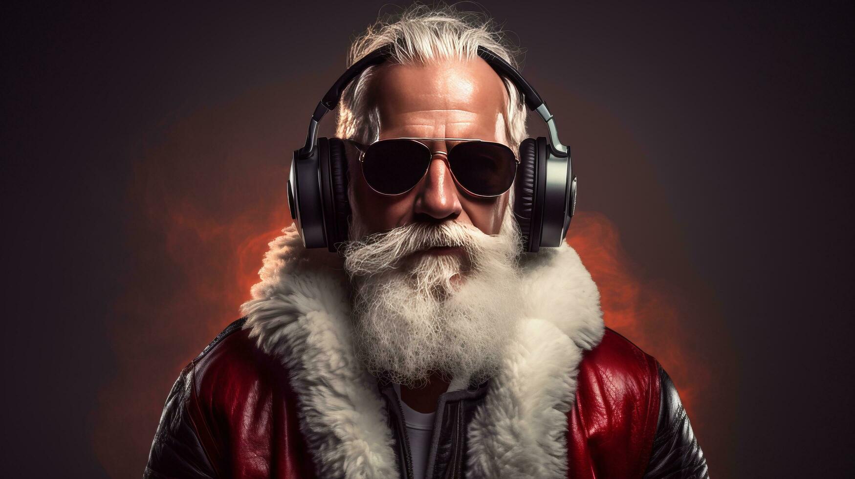 cool Père Noël claus dj photo