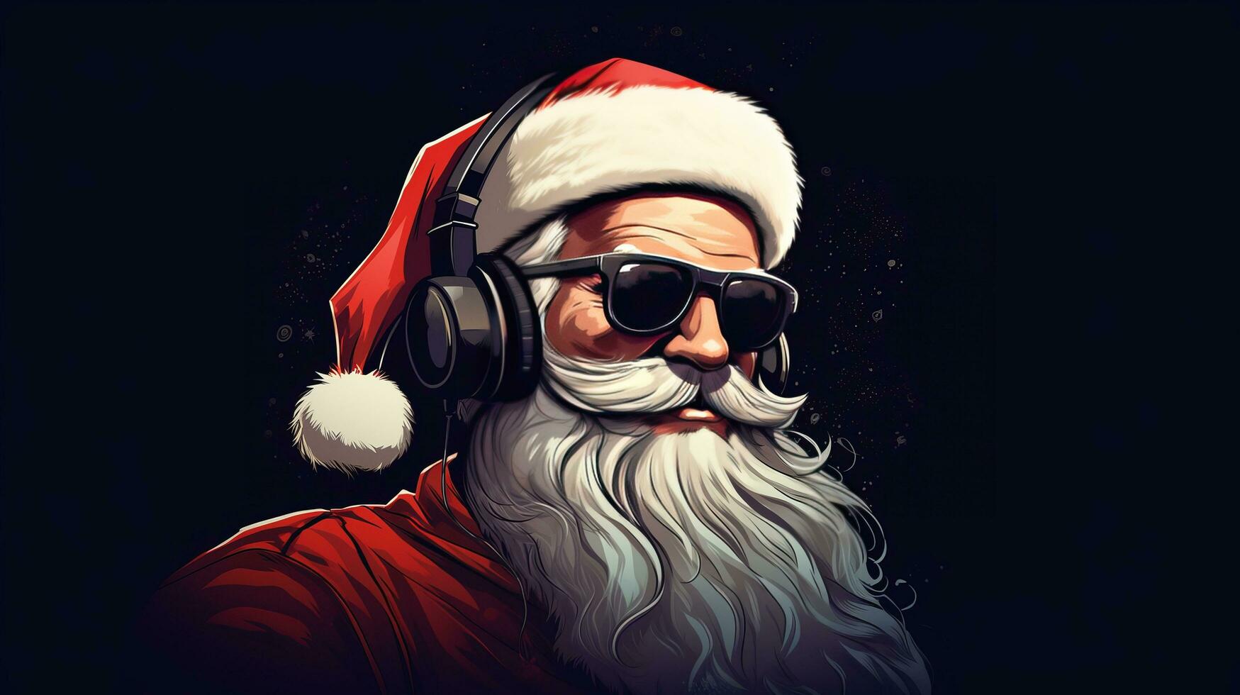 cool Père Noël claus dj photo