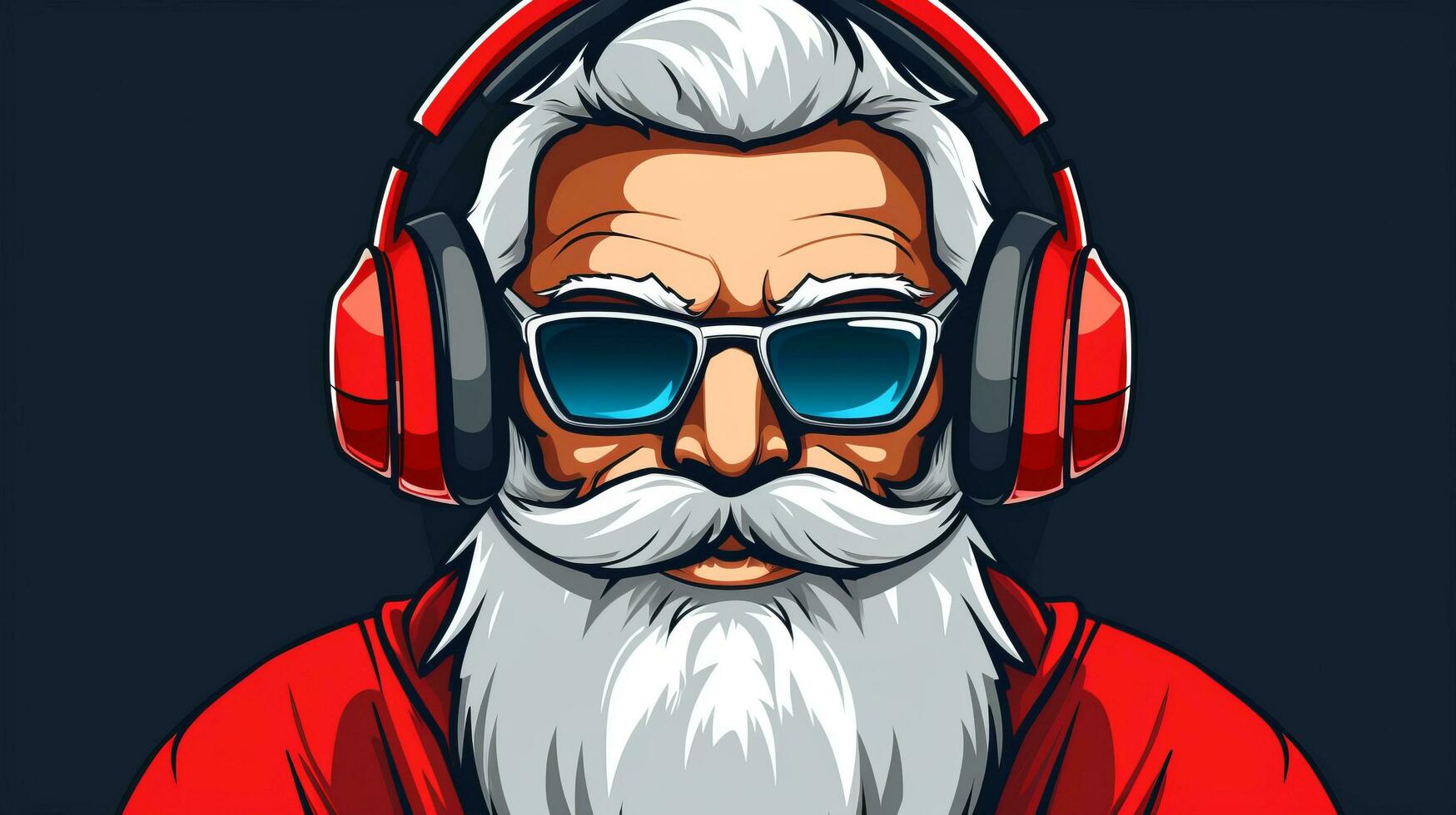 cool Père Noël claus dj photo