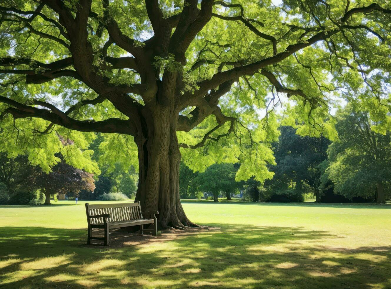 banc en dessous de une arbre dans Sydney parc photo