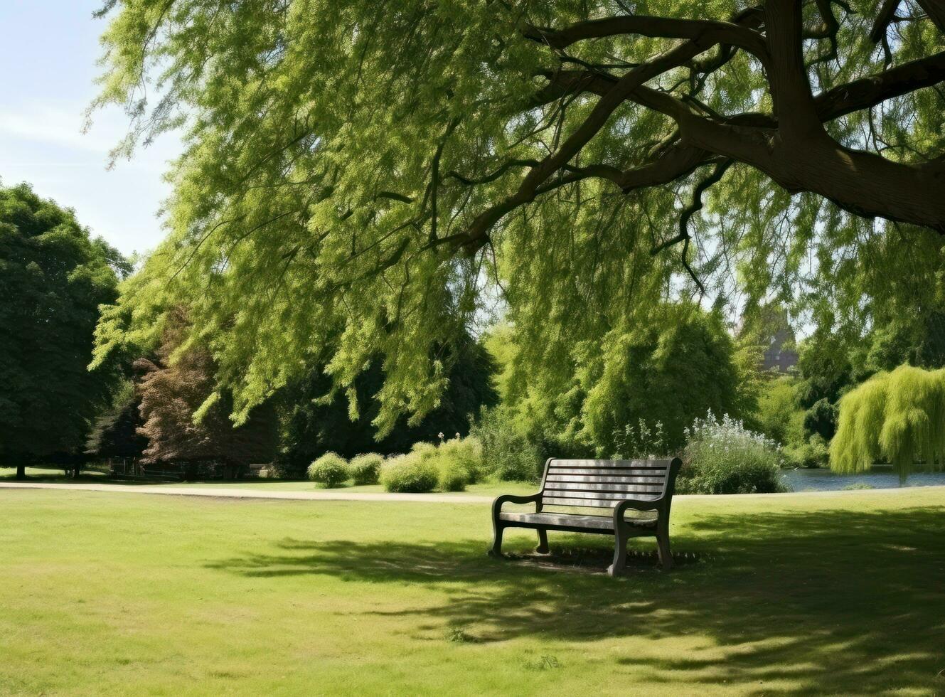 banc en dessous de une arbre dans Sydney parc photo