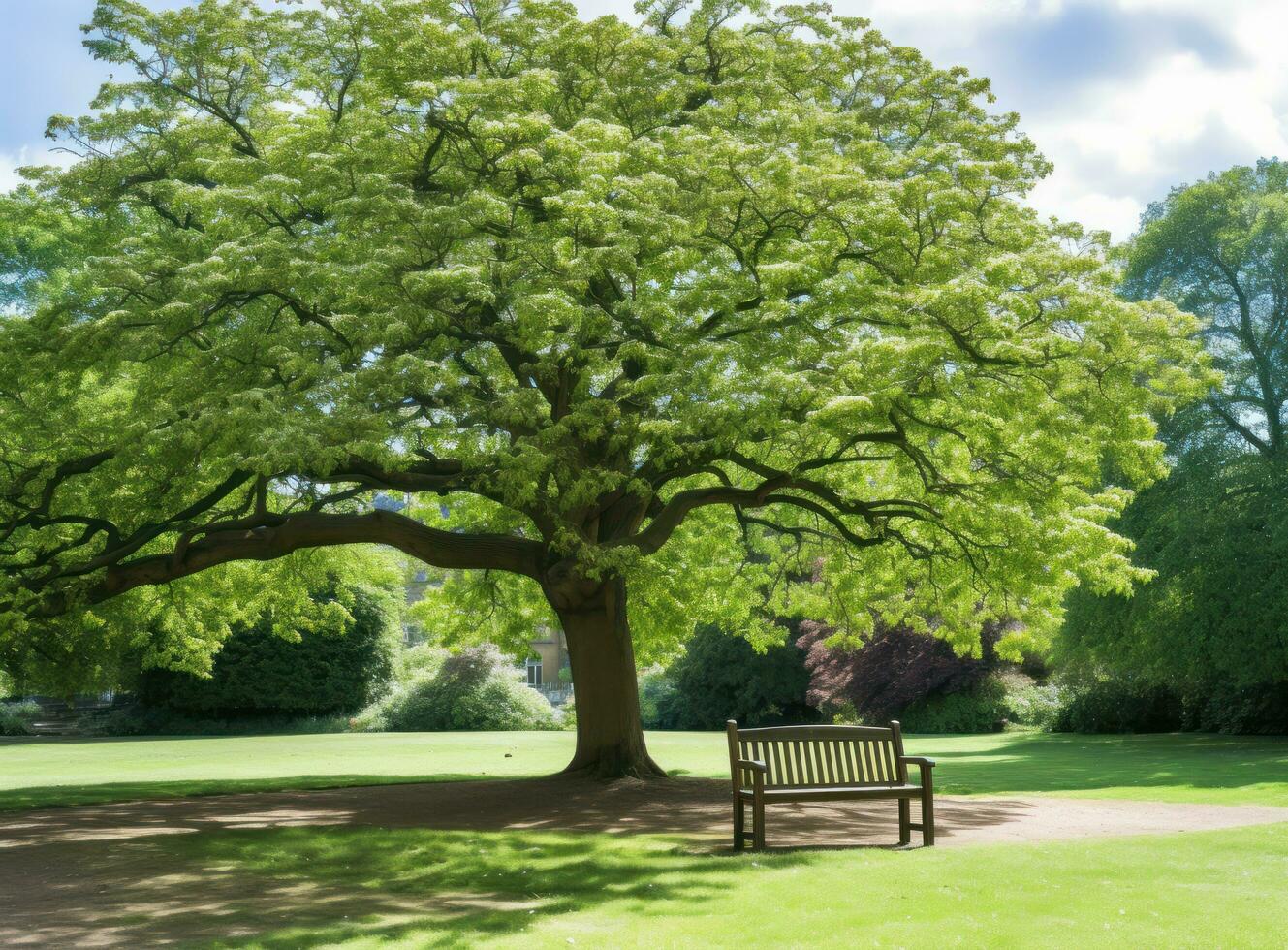 banc en dessous de une arbre dans Sydney parc photo