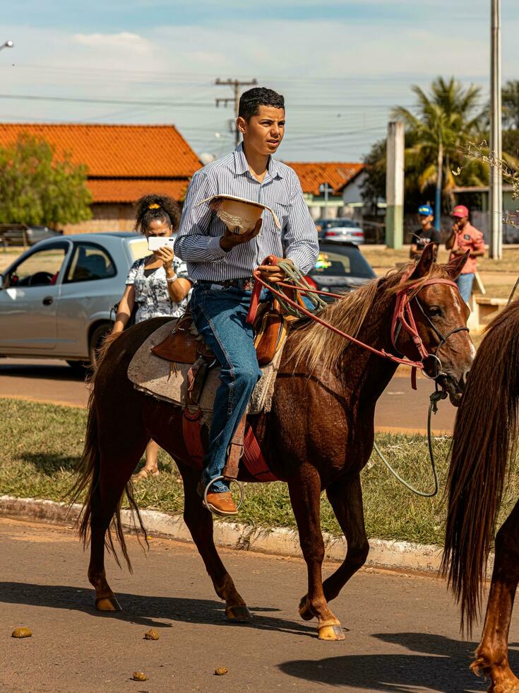 apore, goias, Brésil - 05 07 2023 à cheval équitation un événement ouvert à le Publique photo