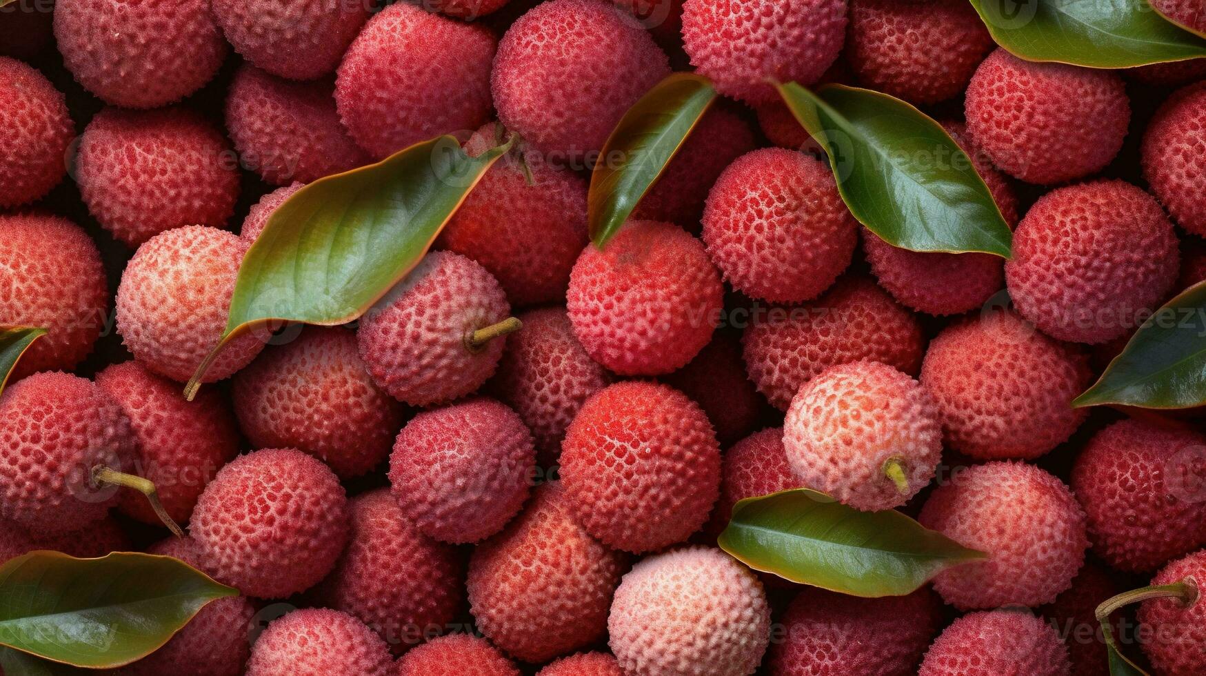 génératif ai, macro Frais juteux de litchi fruit Contexte. fermer photo, été Thaïlande aliments. photo